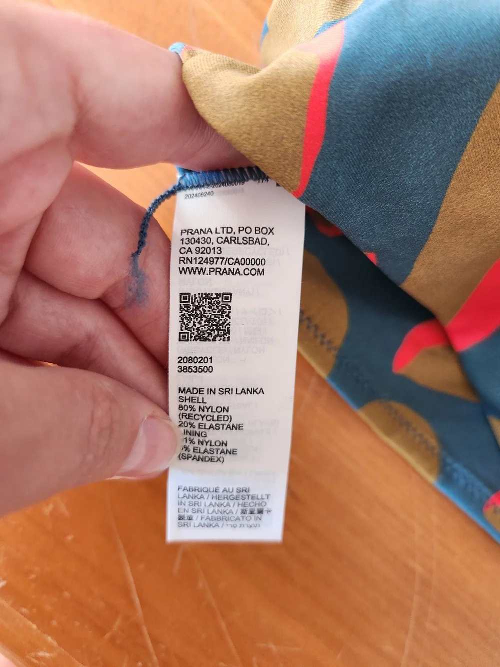 Prana Teal and Mustard Floral-Print  Lined Sports Bra